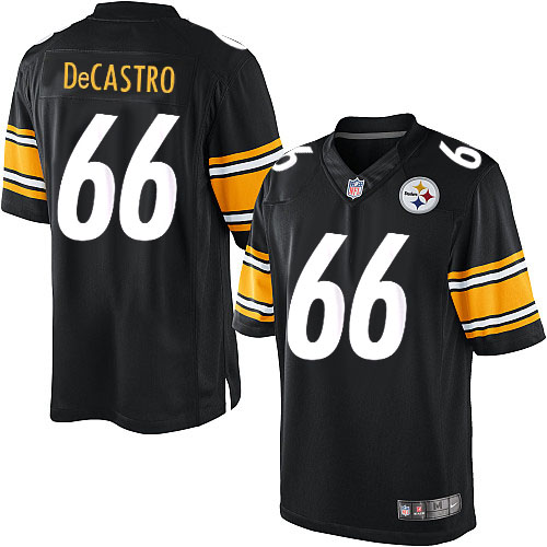 Men's Limited David DeCastro Nike Jersey Black Home - #66 NFL Pittsburgh Steelers